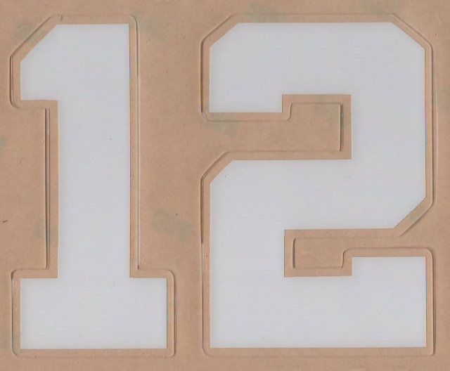 Wide Block Style Two White 3" tall Left and Right side player number Set